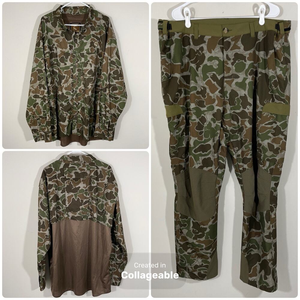 Ol' Tom Technical Turkey Hunting Suit Size 2XL Old School Camo Shirt & Pants